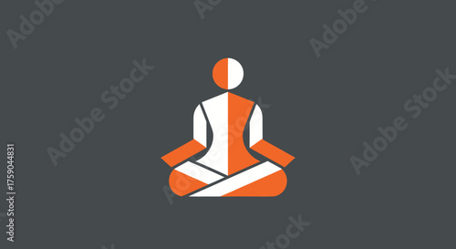 Meditating figure, geometric