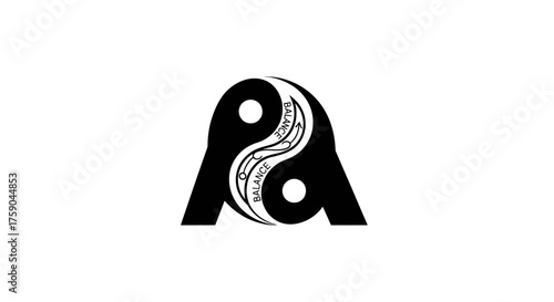 Yin-yang glyph in A shape