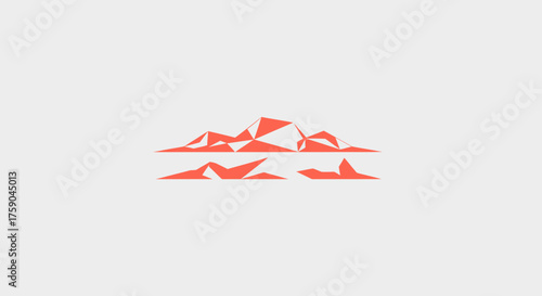 Geometric mountain range reflected in still water