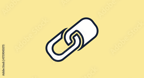 White chain links with dark outline on a yellow background