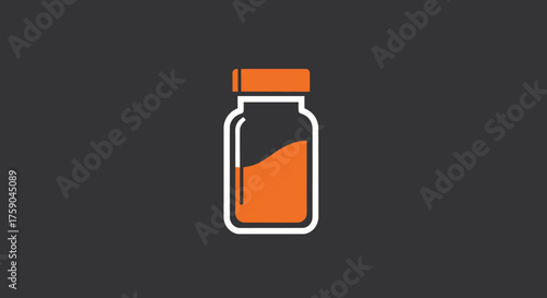 Jar graphic orange liquid