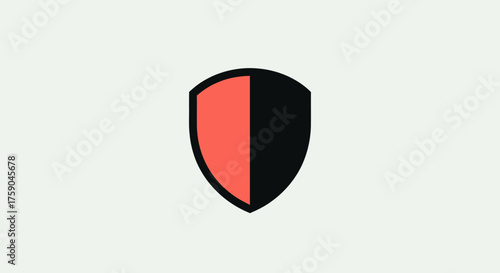 Free Download Two-toned shield red on left, black on right - GFXLoad