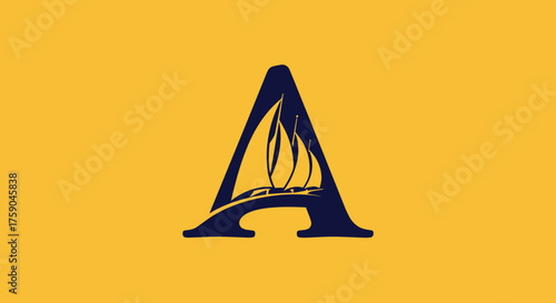 A" and sailboat