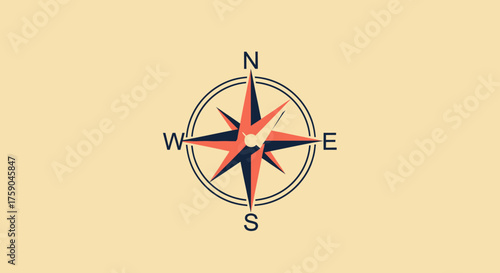 Graphic compass rose illustration