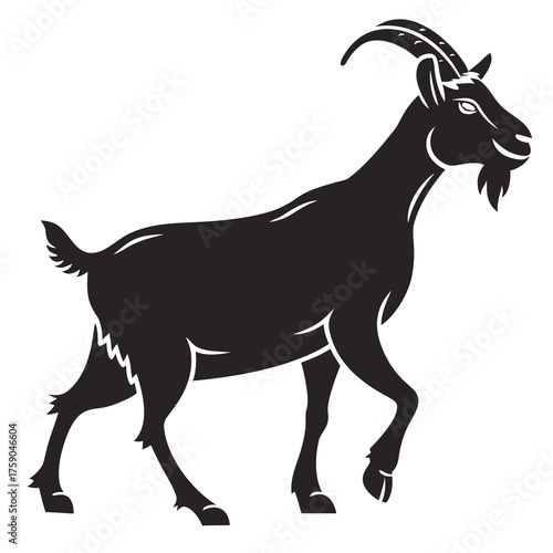 Stylized silhouette of a walking goat