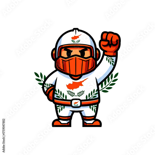 Cypriot Patriot Icon A Vector Illustration of a Patriotic Figure with Symbolic Elements