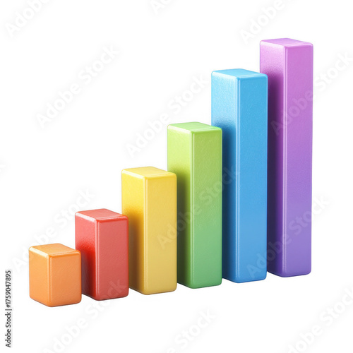 Colorful 3D Bar Graph Representing Data Growth and Progression isolated on transparent background. Free Download Colorful 3D Bar Graph Representing Data Growth and Progression isolated on transparent background. - GFXLoad