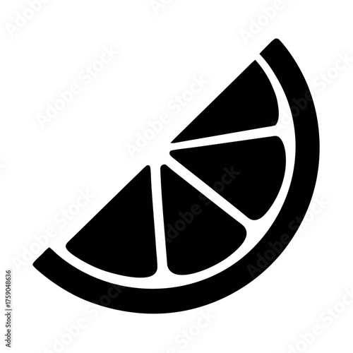 Isolated lemon slice icon vector illustration citrus fruit wedge graphic design element fresh food