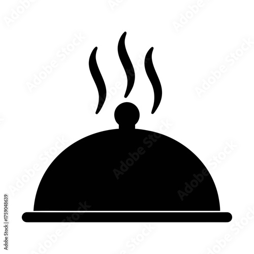 Hot food cloche vector illustration for restaurant menu design and food delivery service icon design