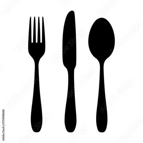 Fork knife and spoon flatware cutlery vector illustration for restaurant or dining design needs