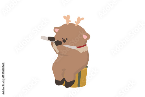 Cute Reindeer Playing Flute | Reindeer Orchestra Series