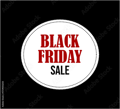 Minimalist Black Friday banner with a round label and the inscription "Black Friday Sale"
