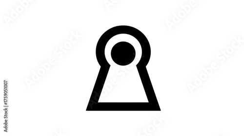 Black keyhole vector icon. Access, security, privacy, unlock, secret, and mystery symbol on white background.