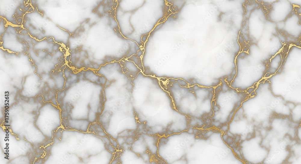 Fototapeta premium Ai generated:Elegant White and Gray Marble Texture with Gold Veining