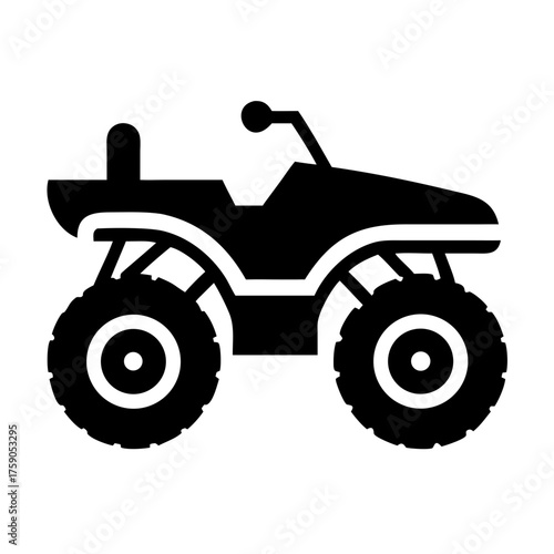 Vector art of silhouette of an atv, a versatile vehicle for offroad adventures and recreational use