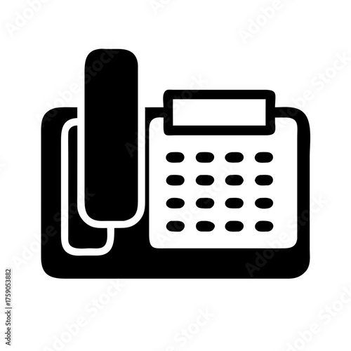 Vector art of landline phone, a communication device for making and receiving calls in home or office