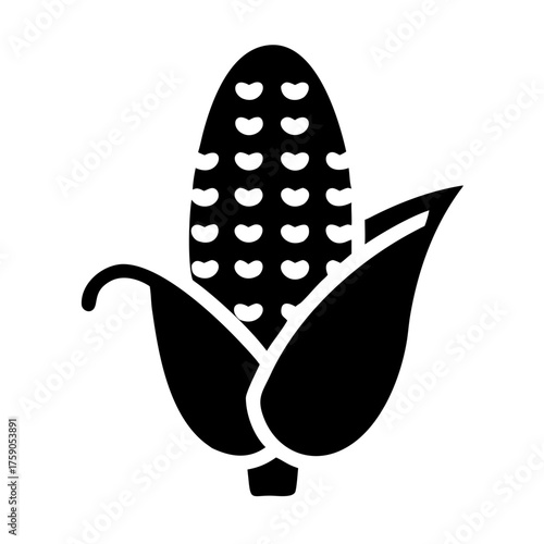 Illustration of a corn cob, a staple food and a symbol of agriculture