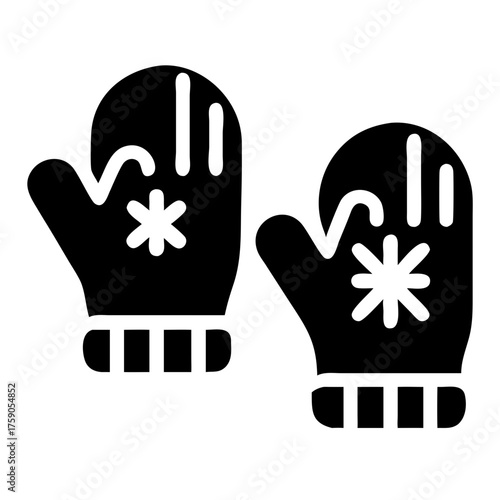 Illustration of a pair of mittens with snowflake, perfect for winter