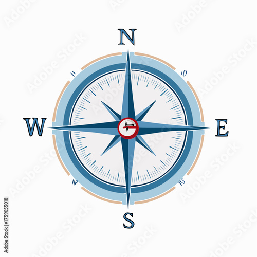 A nautical compass illustration showcasing directional guidance and strategic navigation on a white backdrop