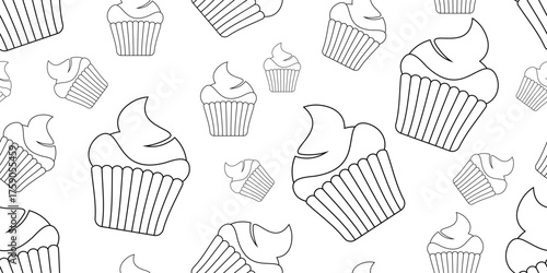 cupcakes abstract seamless pattern