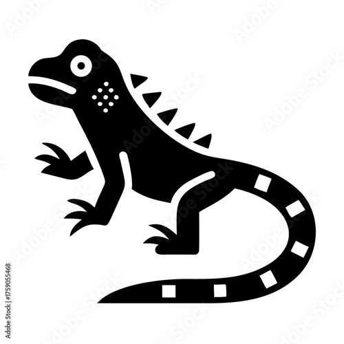 Vector art of detailed iguana reptile with spiky back, a unique and exotic animal illustration