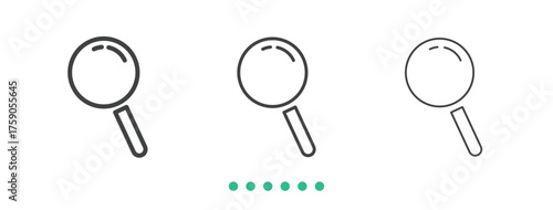 Magnifying glass icon. Thin line icon vector