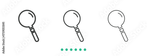Magnifying glass icon. Thin line icon vector