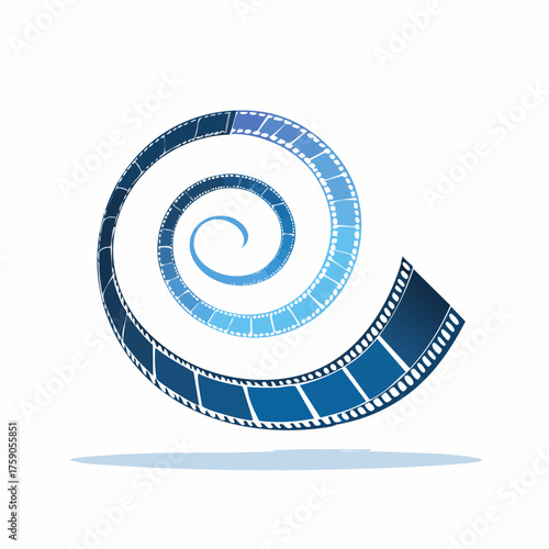 Abstract Cinematic Film Spiral Icon: A Visual Representation of Movie Production