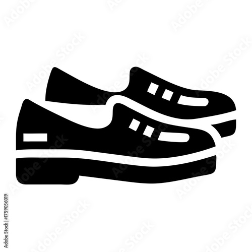 Vector art of a pair of stylish black loafers, perfect for formal or casual occasions
