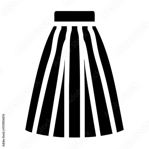 Vector art of striped skirt, a versatile garment suitable for various occasions and styles