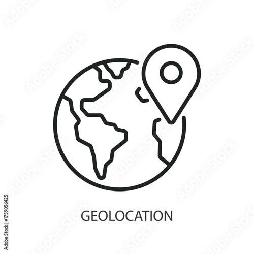 Geolocation thin line vector icons.