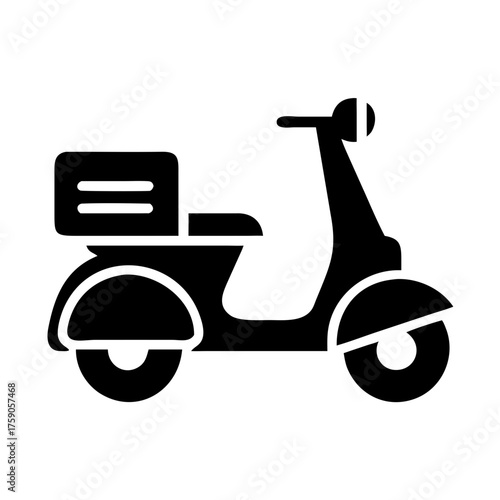 Vector art of delivery scooter icon, representing fast and efficient transportation service