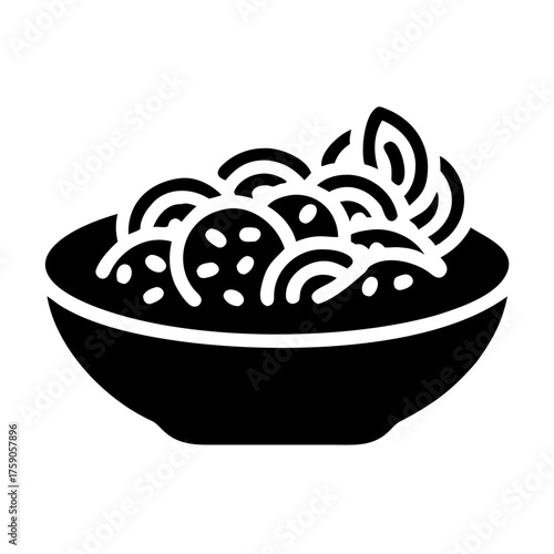 Vector art of a bowl of delicious pasta salad, a healthy and refreshing dish for summer