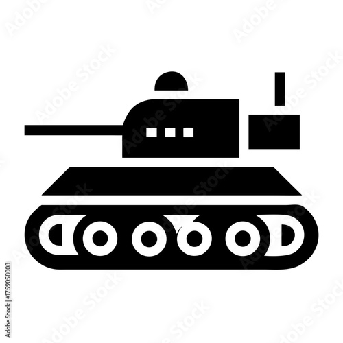 Vector art of tank icon, a powerful symbol of military strength and armored warfare technology