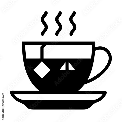 Vector art of a cup of hot tea with a tea bag, perfect for a relaxing afternoon