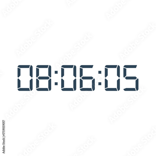 LED digital clock number for counter or calculator mockup design