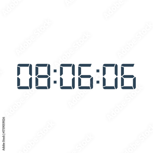 LED digital clock number for counter or calculator mockup design