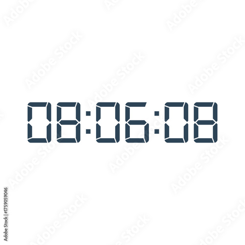 LED digital clock number for counter or calculator mockup design