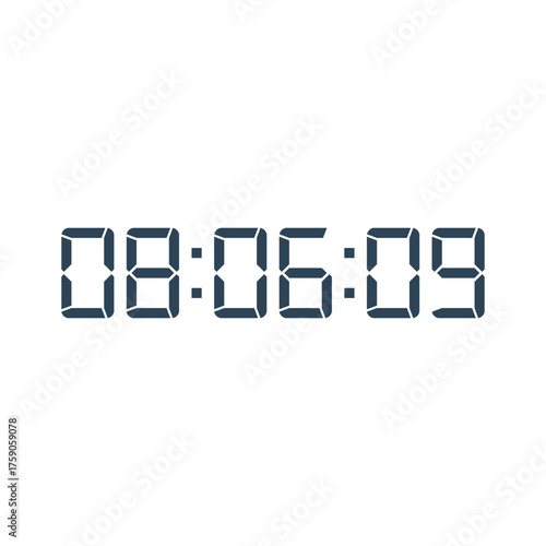 LED digital clock number for counter or calculator mockup design