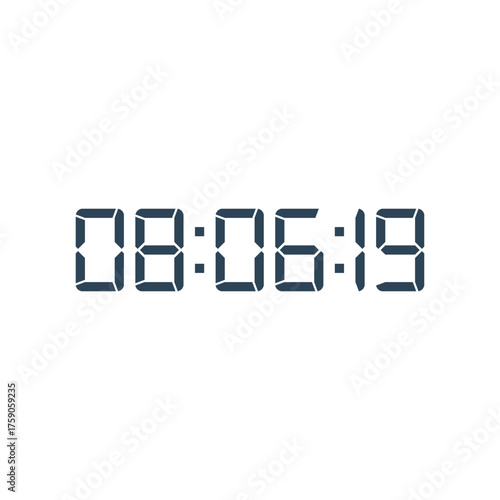 LED digital clock number for counter or calculator mockup design