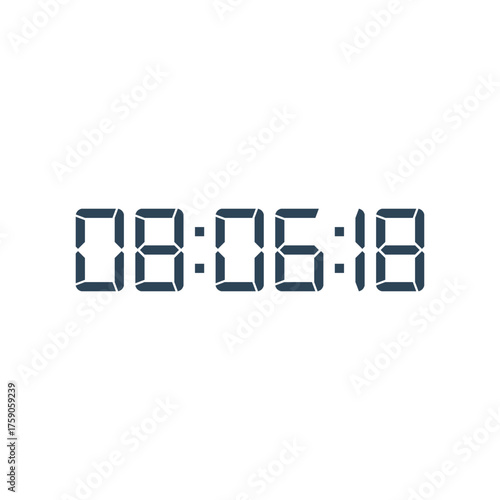 LED digital clock number for counter or calculator mockup design