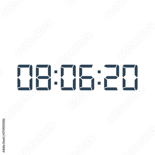 LED digital clock number for counter or calculator mockup design