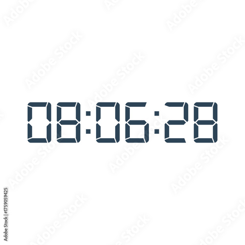 LED digital clock number for counter or calculator mockup design
