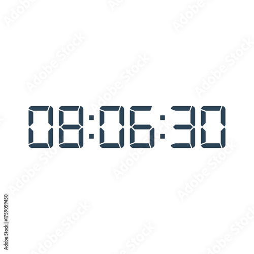 LED digital clock number for counter or calculator mockup design