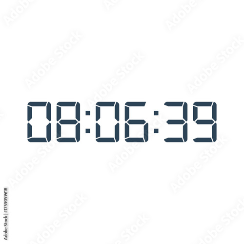 LED digital clock number for counter or calculator mockup design