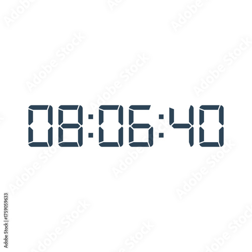 LED digital clock number for counter or calculator mockup design