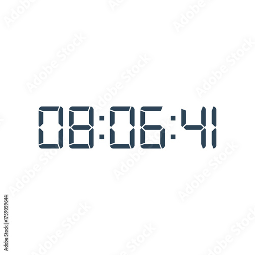 LED digital clock number for counter or calculator mockup design