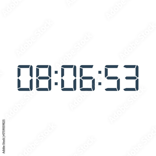 LED digital clock number for counter or calculator mockup design