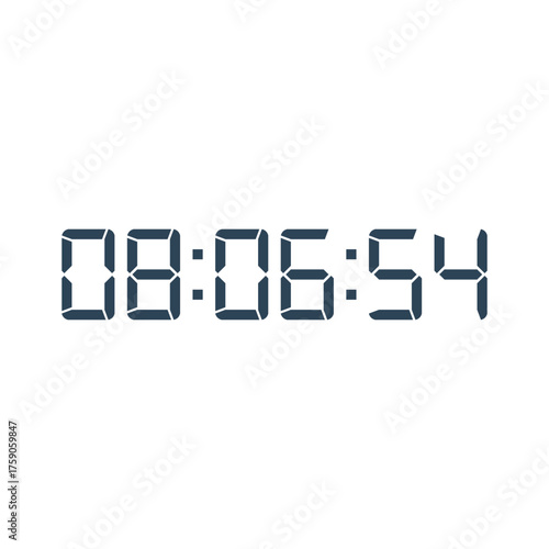 LED digital clock number for counter or calculator mockup design