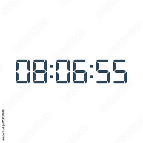 LED digital clock number for counter or calculator mockup design